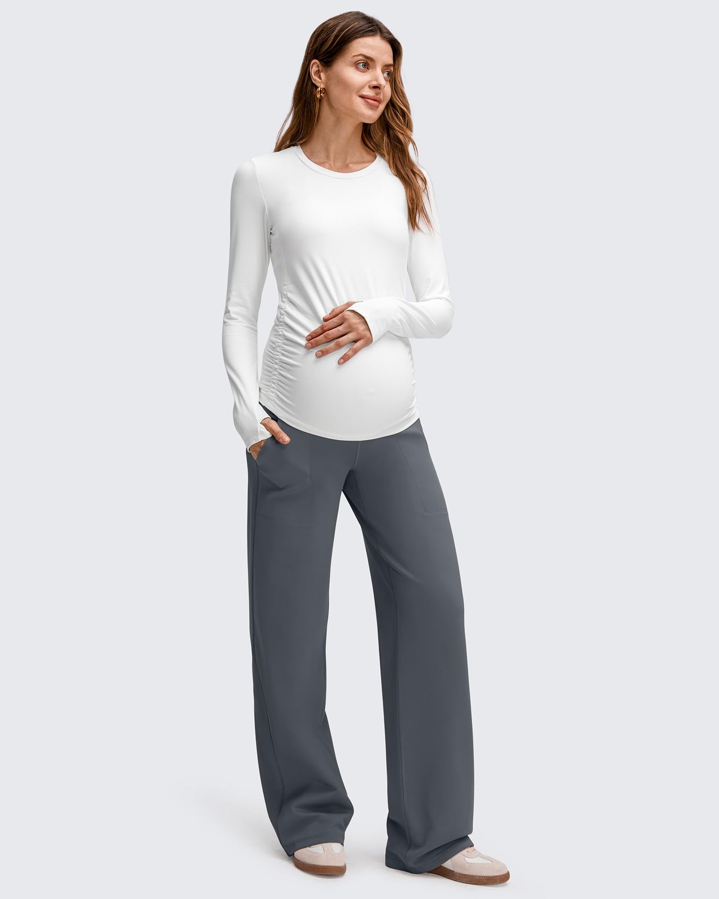 Pantalones de pernera ancha para premamá EverGoing con forro polar