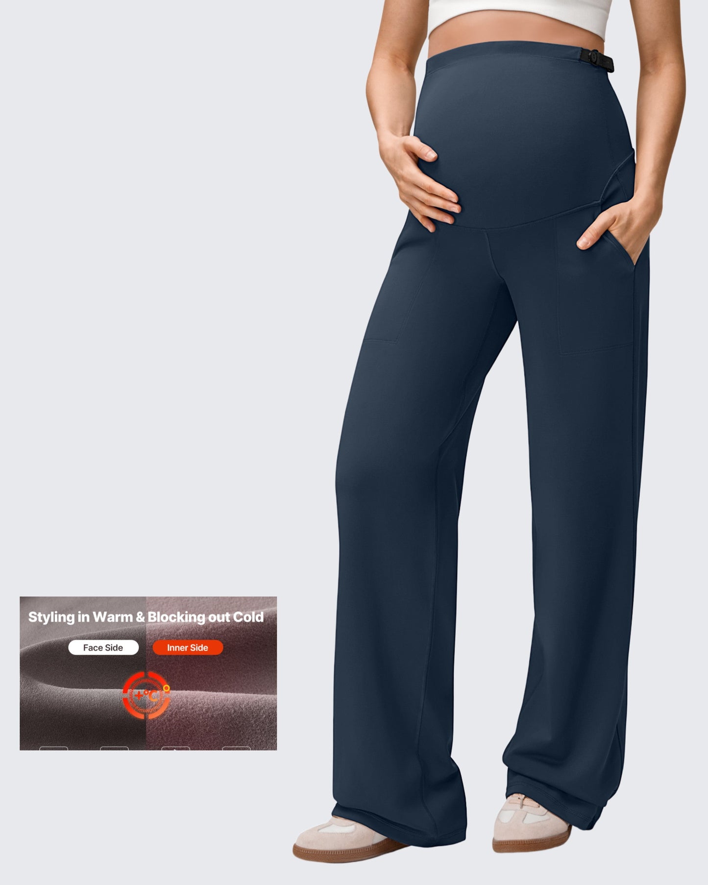 Pantalones de pernera ancha para premamá EverGoing con forro polar