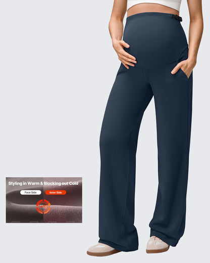 Pantalones de pernera ancha para premamá EverGoing con forro polar