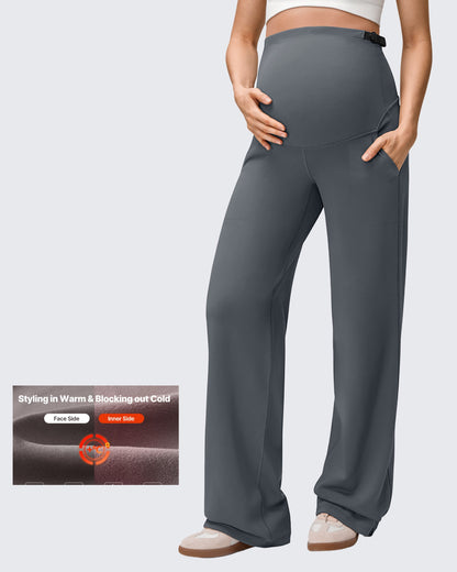 Pantalones de pernera ancha para premamá EverGoing con forro polar