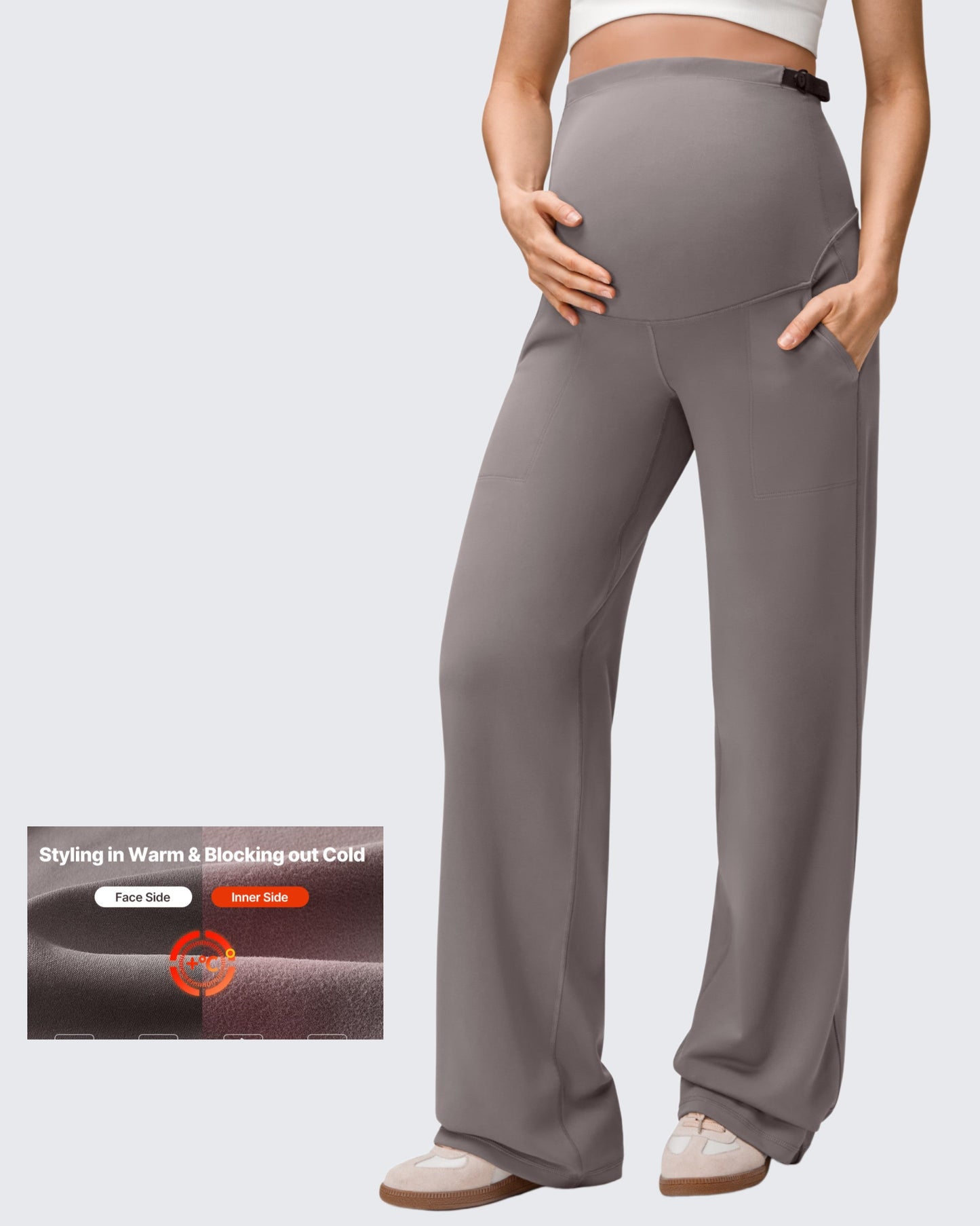 Pantalones de pernera ancha para premamá EverGoing con forro polar