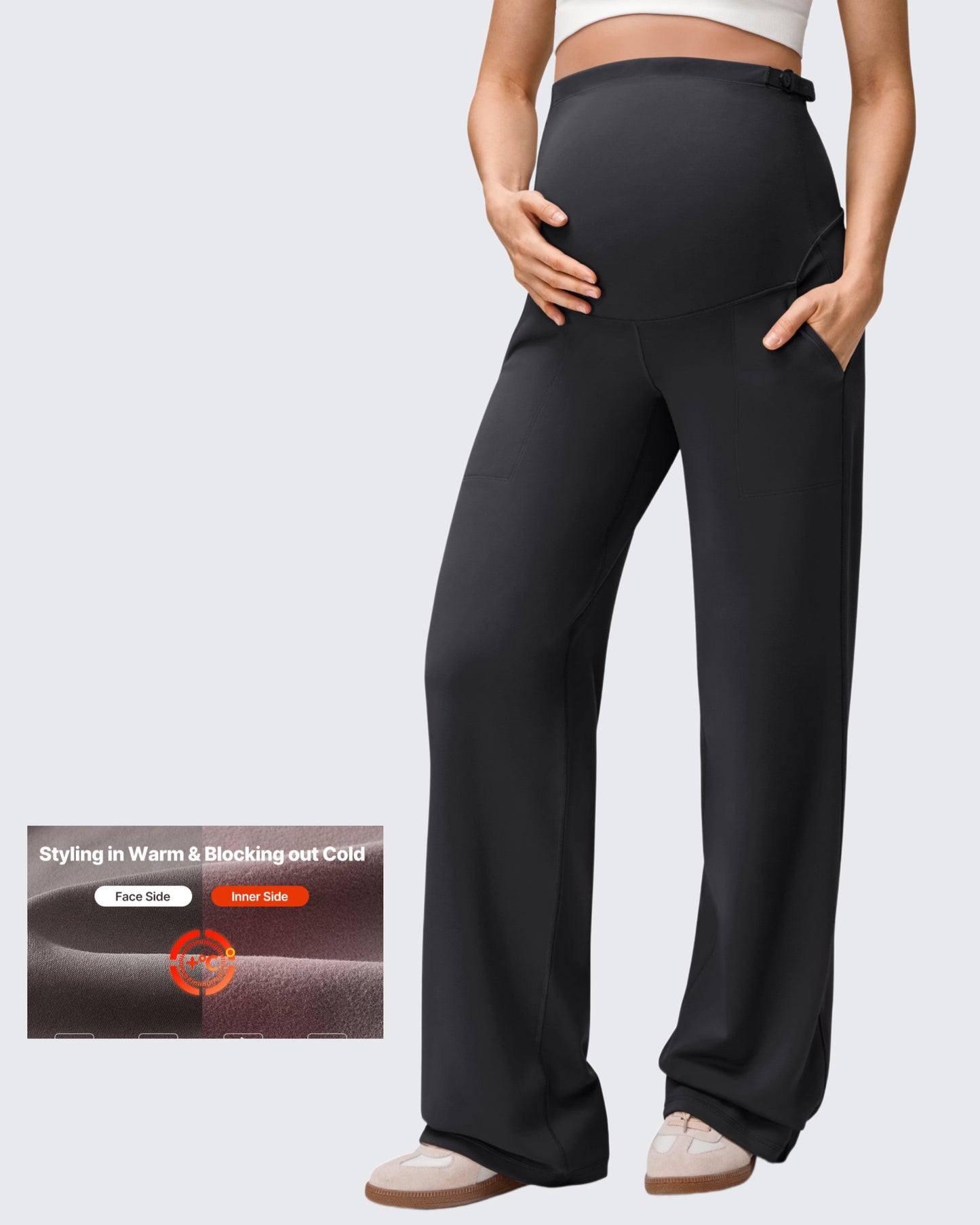 Pantalones de pernera ancha para premamá EverGoing con forro polar