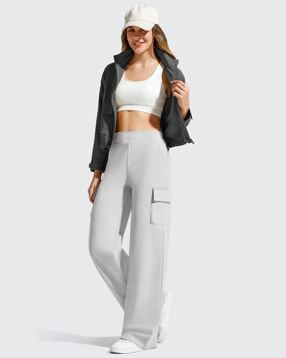 Pantalones cargo de pierna ancha EverGoing de cintura alta con 4 bolsillos