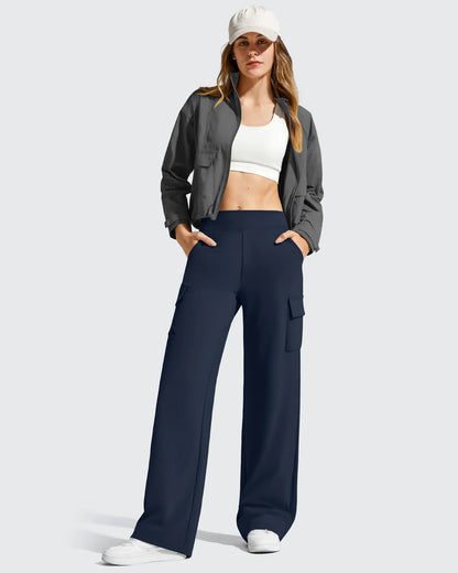 Pantalones cargo de pierna ancha EverGoing de cintura alta con 4 bolsillos