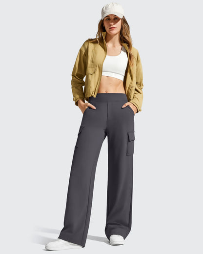 Pantalones cargo de pierna ancha EverGoing de cintura alta con 4 bolsillos