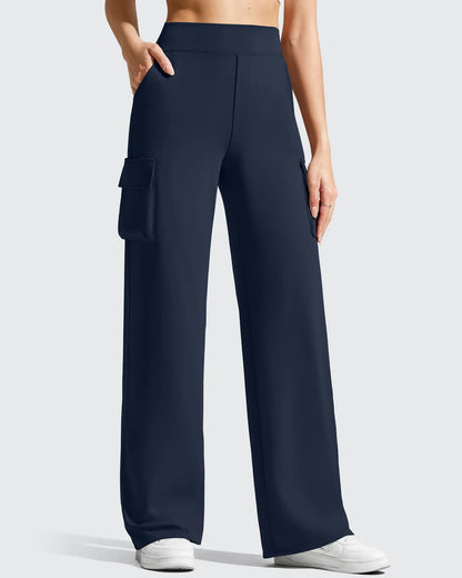 Pantalones cargo de pierna ancha EverGoing de cintura alta con 4 bolsillos