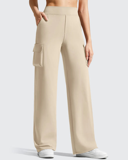 Pantalones cargo de pierna ancha EverGoing de cintura alta con 4 bolsillos