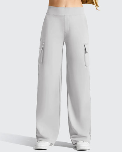 Pantalones cargo de pierna ancha EverGoing de cintura alta con 4 bolsillos