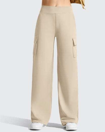 Pantalones cargo de pierna ancha EverGoing de cintura alta con 4 bolsillos