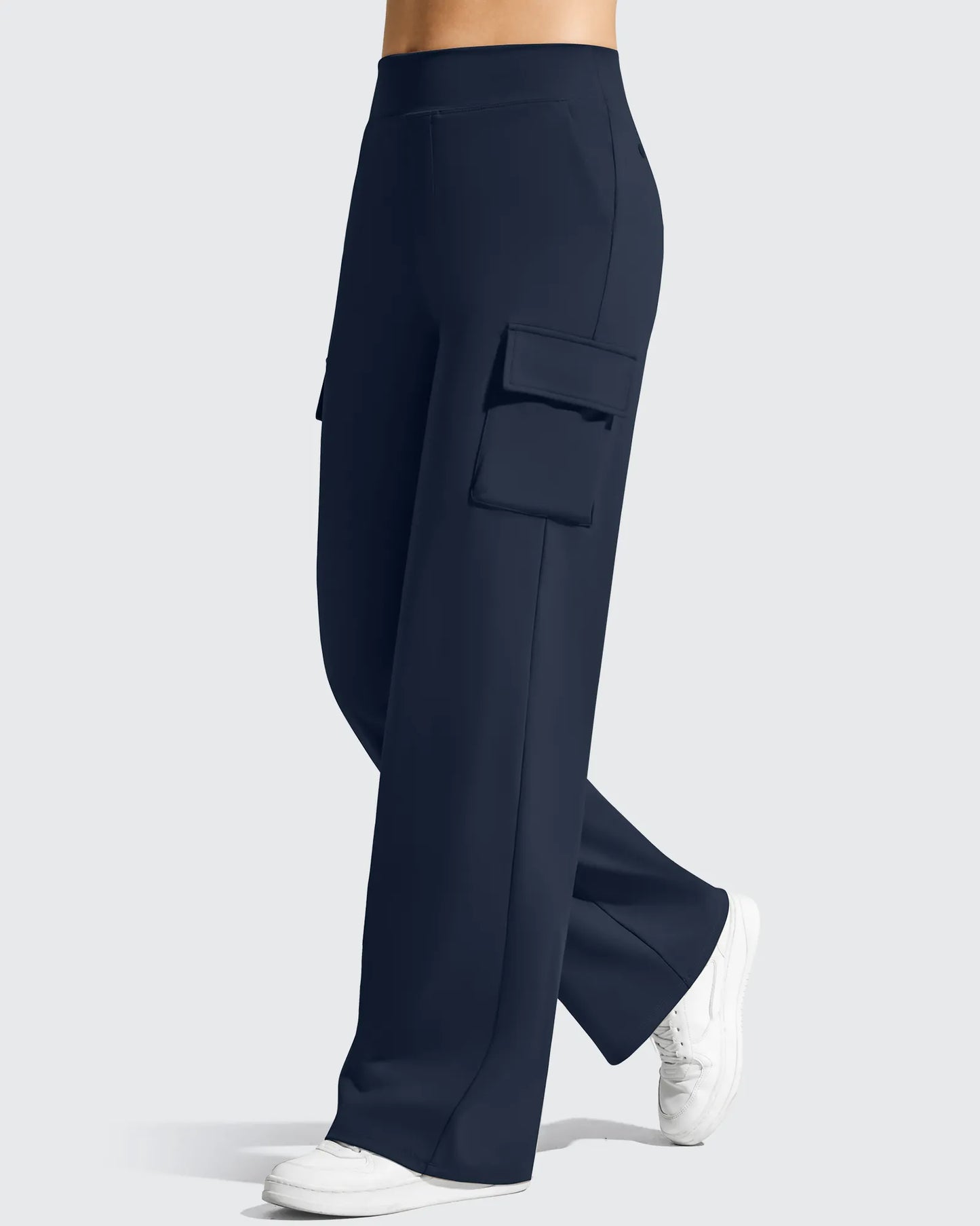 Pantalones cargo de pierna ancha EverGoing de cintura alta con 4 bolsillos