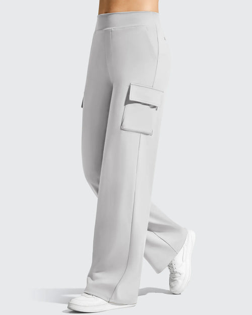 Pantalones cargo de pierna ancha EverGoing de cintura alta con 4 bolsillos