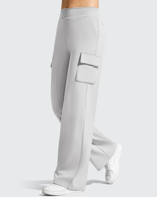 Pantalones cargo de pierna ancha EverGoing de cintura alta con 4 bolsillos