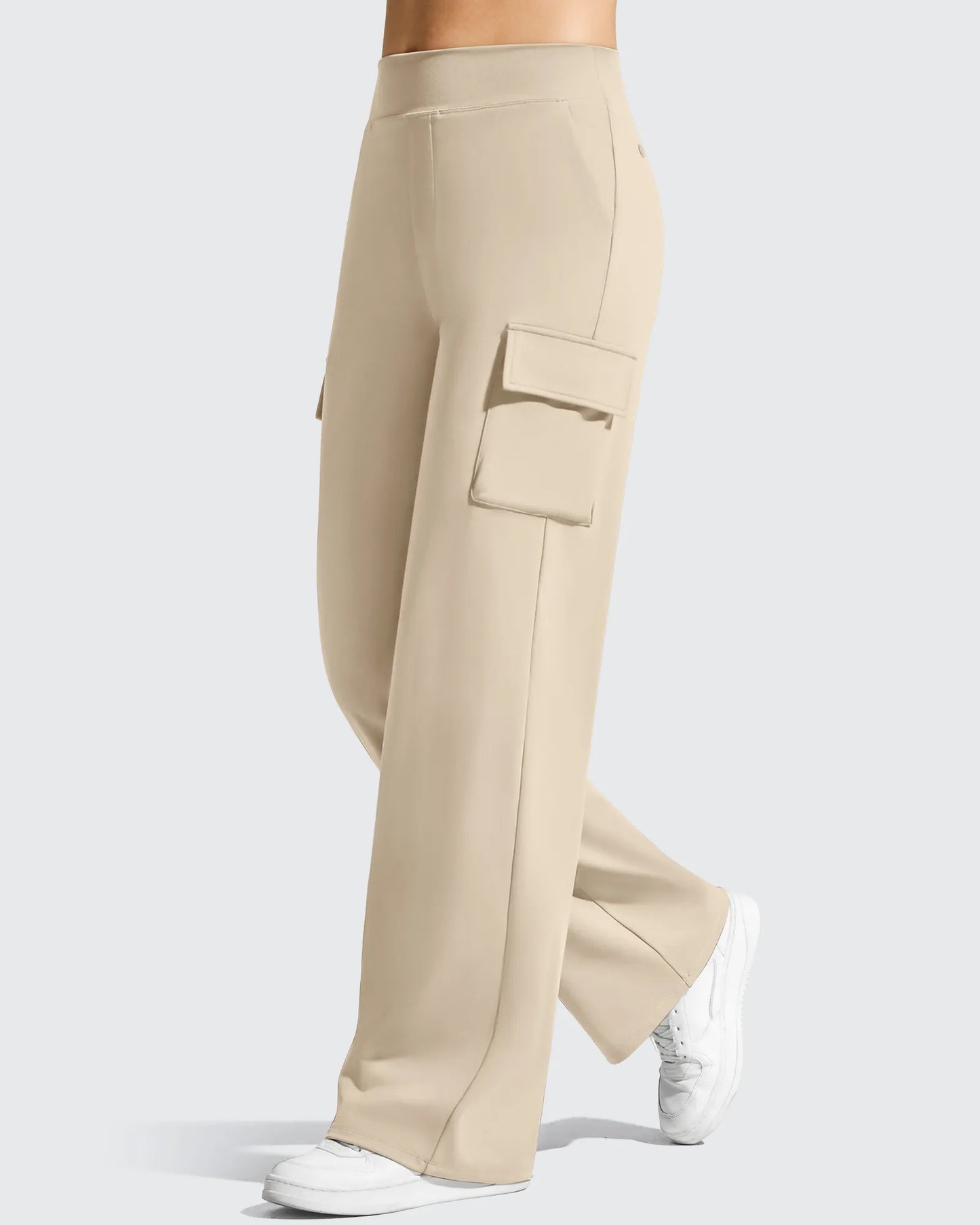 Pantalones cargo de pierna ancha EverGoing de cintura alta con 4 bolsillos