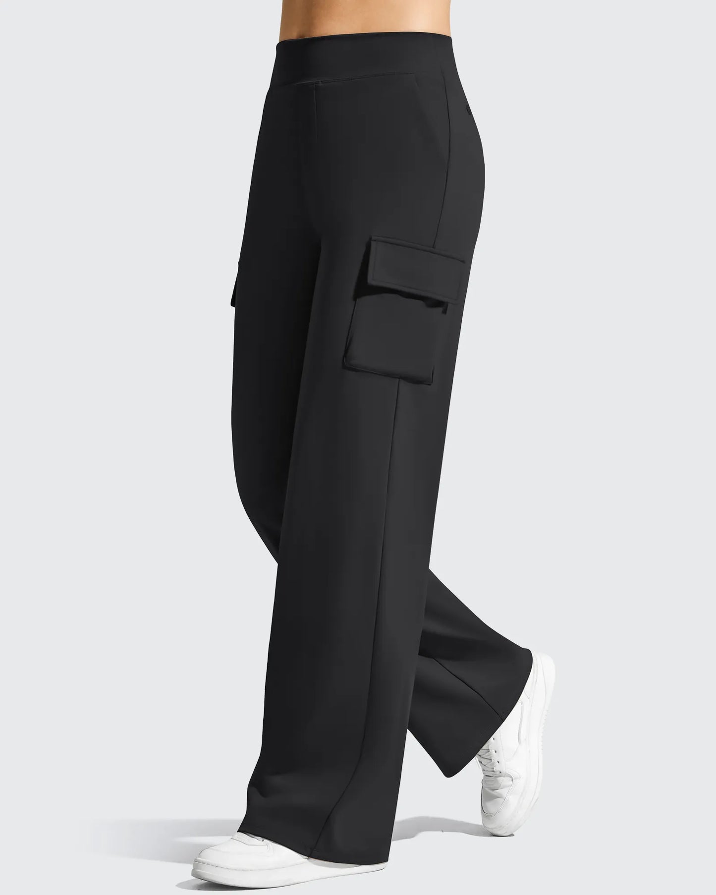 Pantalones cargo de pierna ancha EverGoing de cintura alta con 4 bolsillos