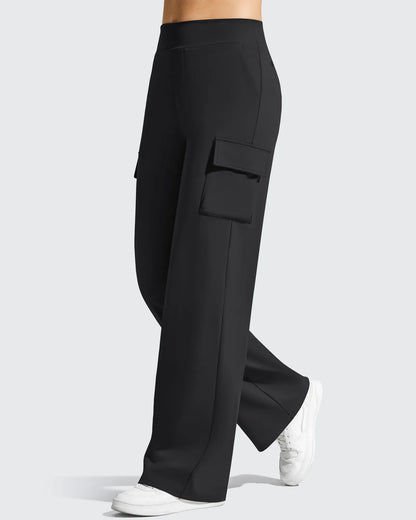 Pantalones cargo de pierna ancha EverGoing de cintura alta con 4 bolsillos