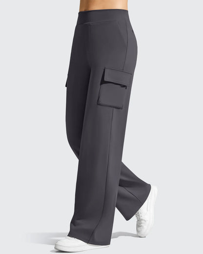 Pantalones cargo de pierna ancha EverGoing de cintura alta con 4 bolsillos