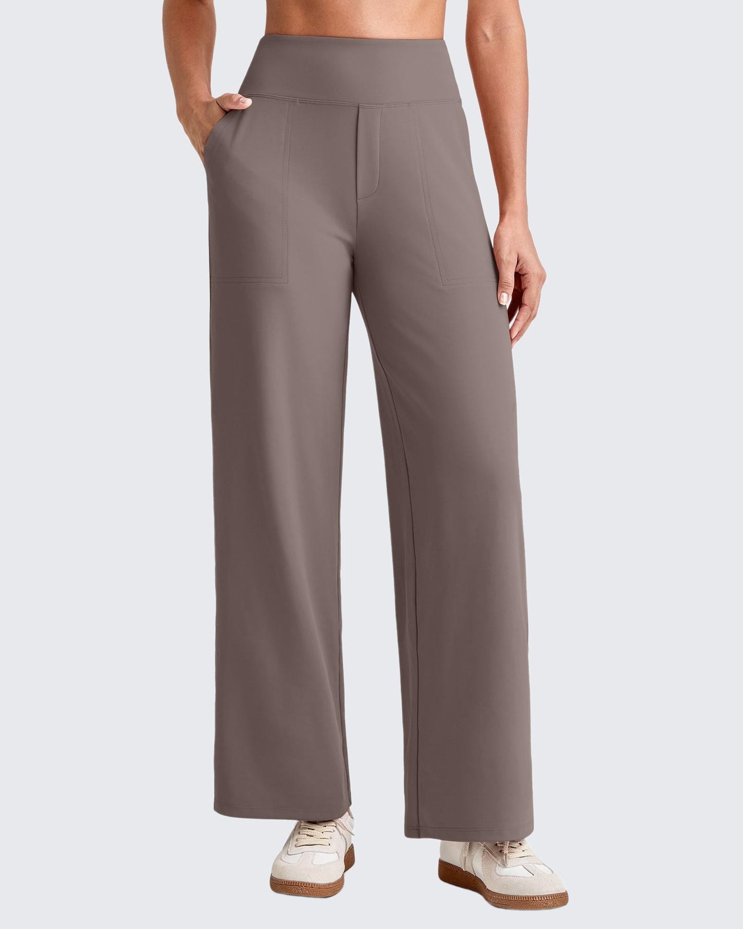 Pantalones de vestir capri elásticos de tiro alto EverGoing (talla regular)