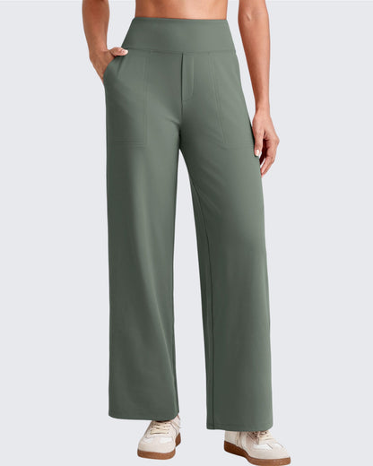 Pantalones de vestir capri elásticos de tiro alto EverGoing (talla regular)