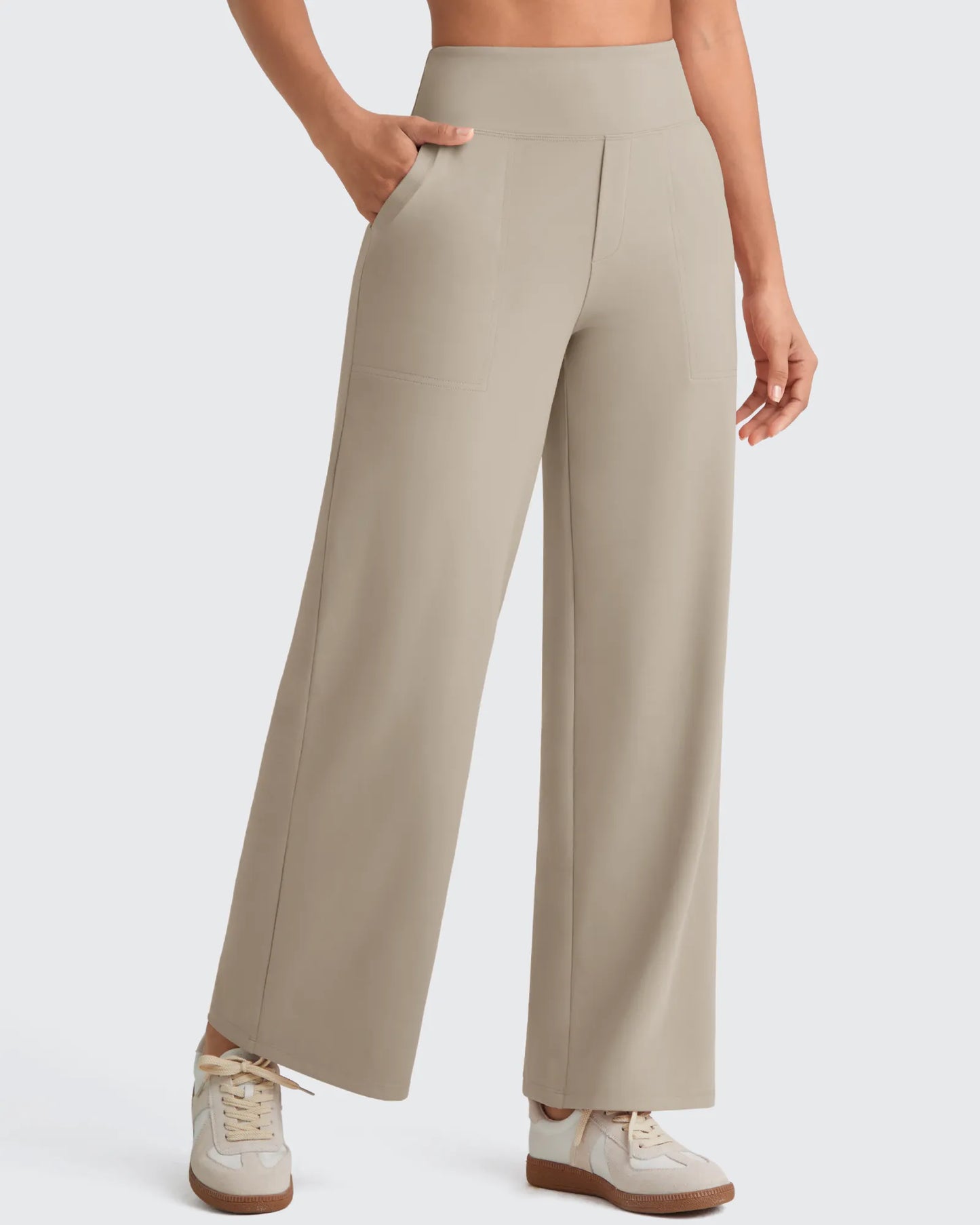 Pantalones de vestir capri elásticos de tiro alto EverGoing (talla regular)