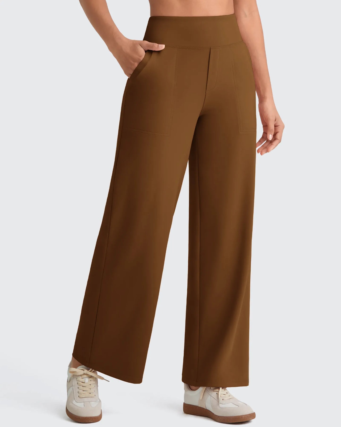 Pantalones de vestir capri elásticos de tiro alto EverGoing (talla regular)