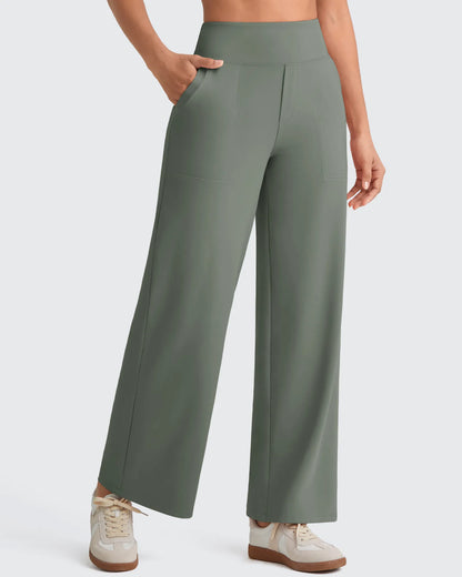 Pantalones de vestir capri elásticos de tiro alto EverGoing (talla regular)
