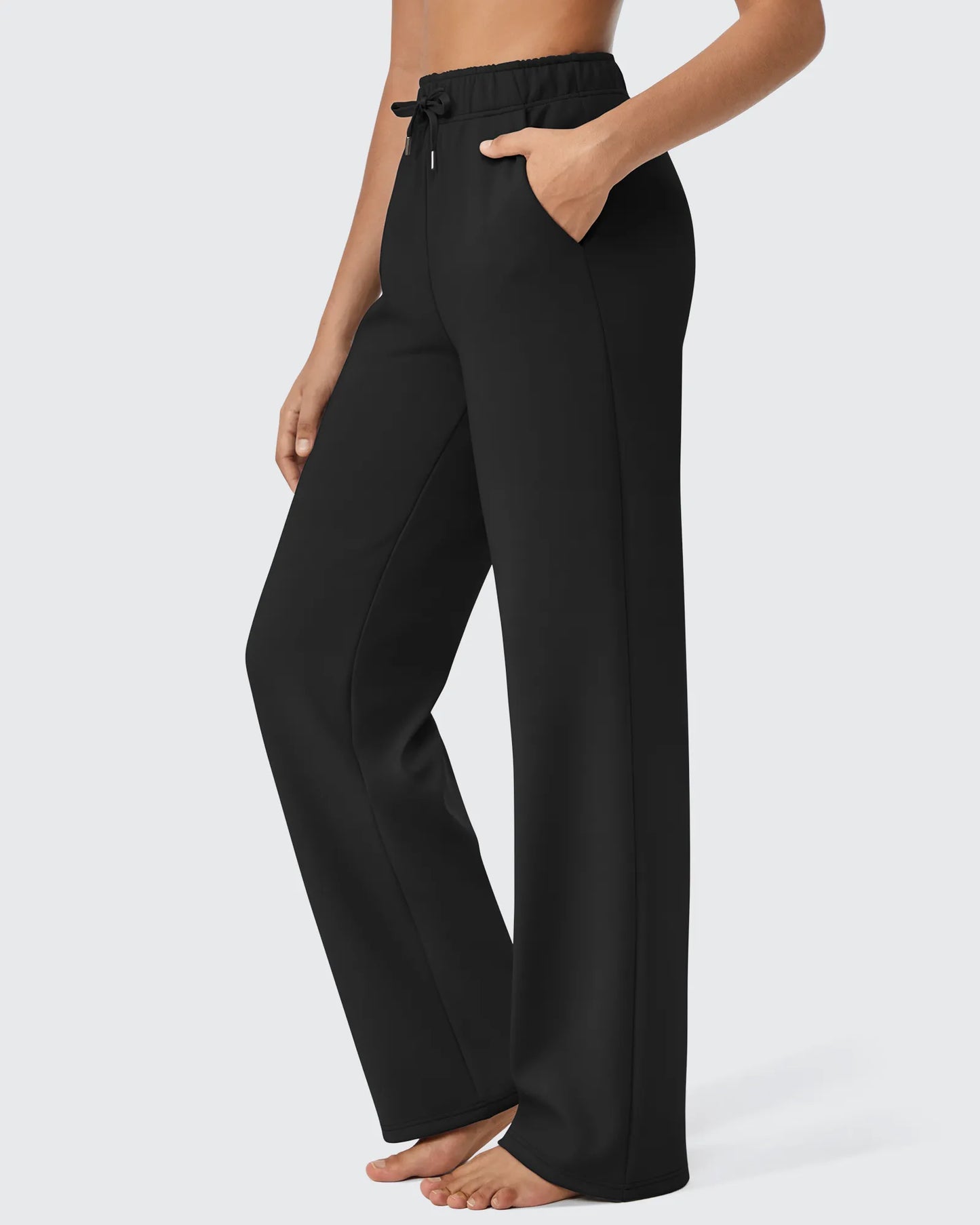 Pantalones informales EverGoing Petite con cordón y forro polar suelto