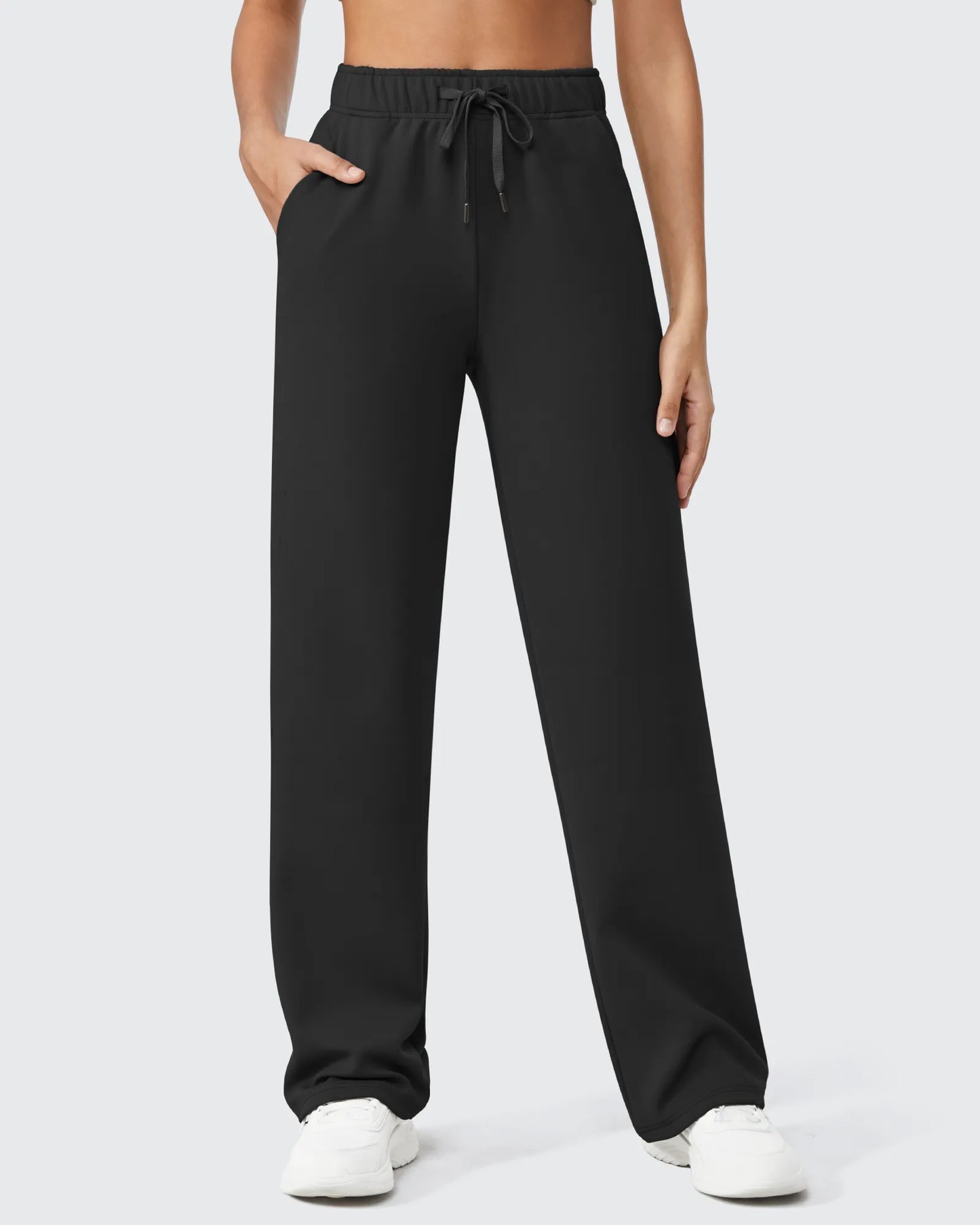 Pantalones informales EverGoing Petite con cordón y forro polar suelto