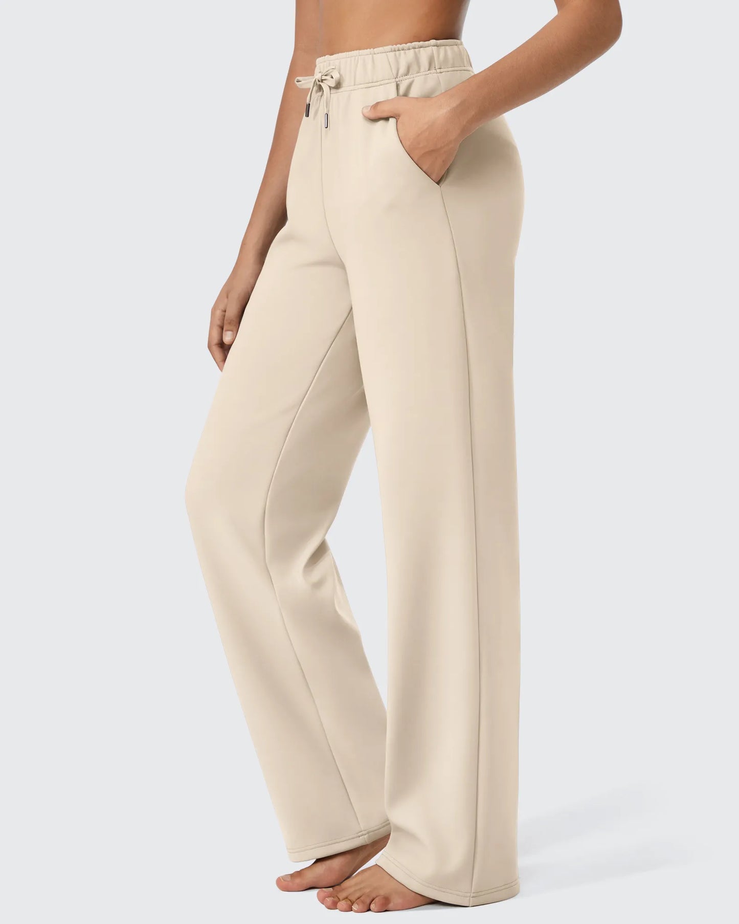 Pantalones casuales con cordón y forro polar EverGoing