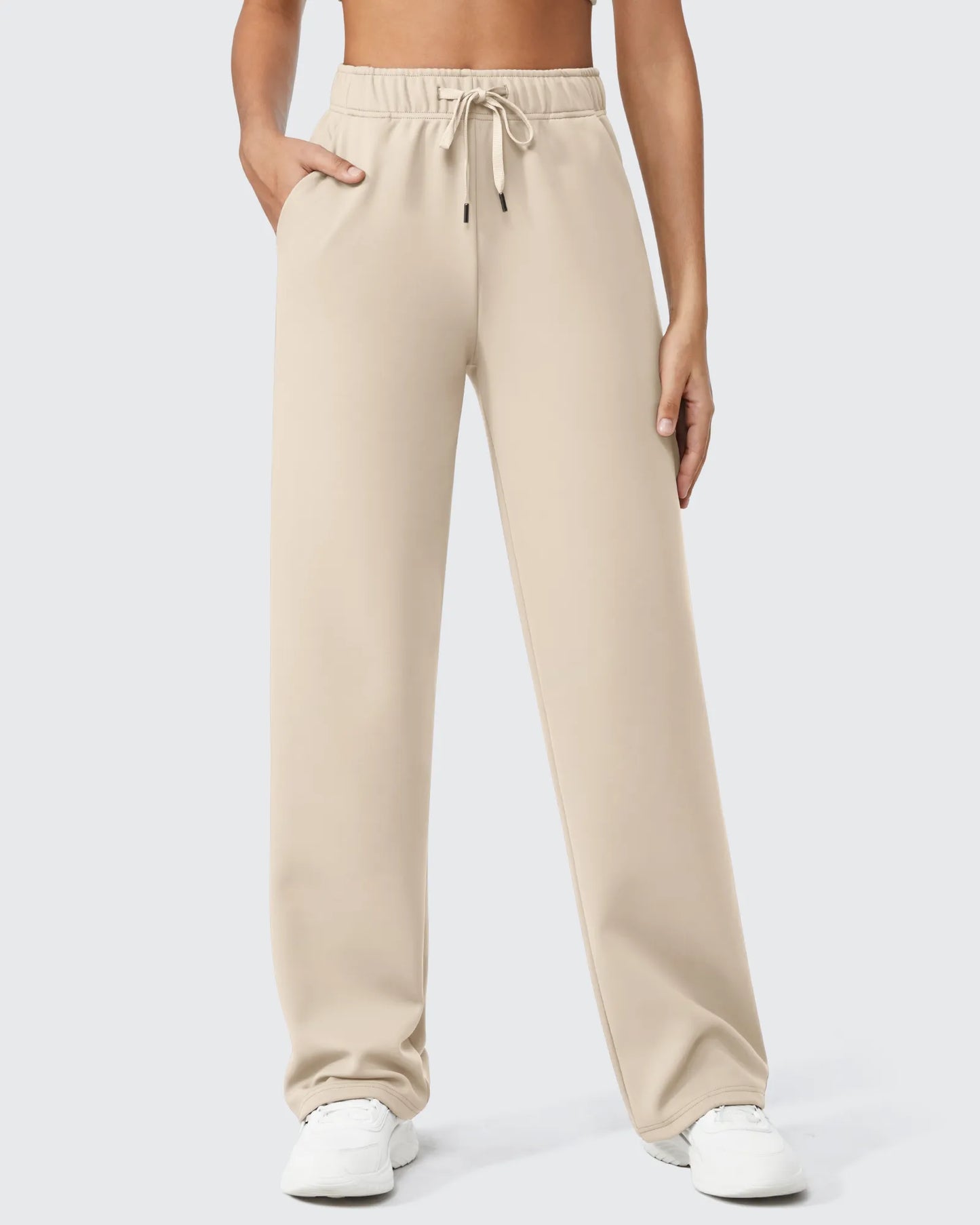Pantalones casuales con cordón, forro polar EverGoing Loose, tiro regular