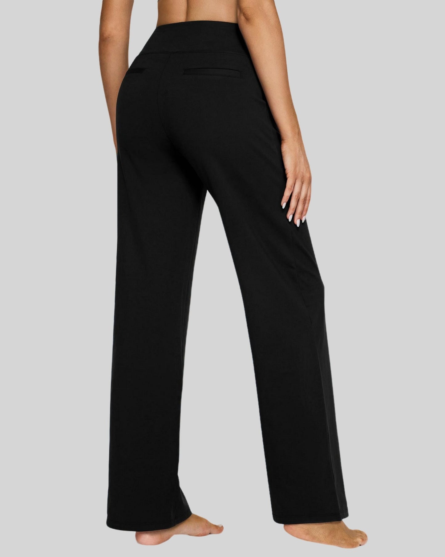 Pantalones casuales de negocios EverGoing holgados de tiro alto