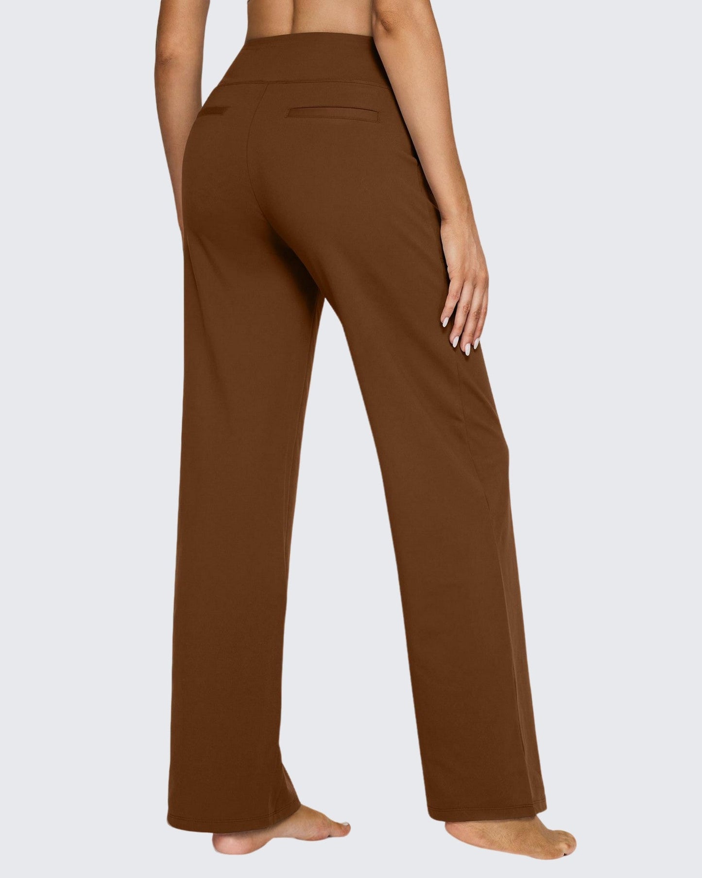 Pantalones casuales de negocios EverGoing holgados de tiro alto