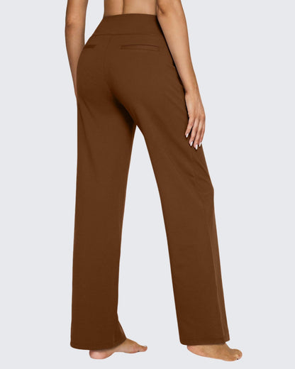 Pantalones casuales de negocios EverGoing holgados de tiro alto