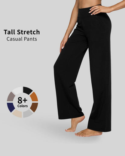 Pantalones casuales de negocios EverGoing holgados de tiro alto