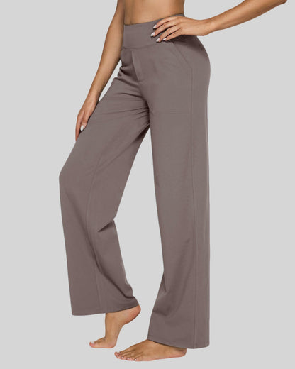 Pantalones casuales de negocios EverGoing holgados de tiro alto