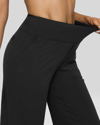 Pantalones casuales de negocios EverGoing holgados de tiro alto