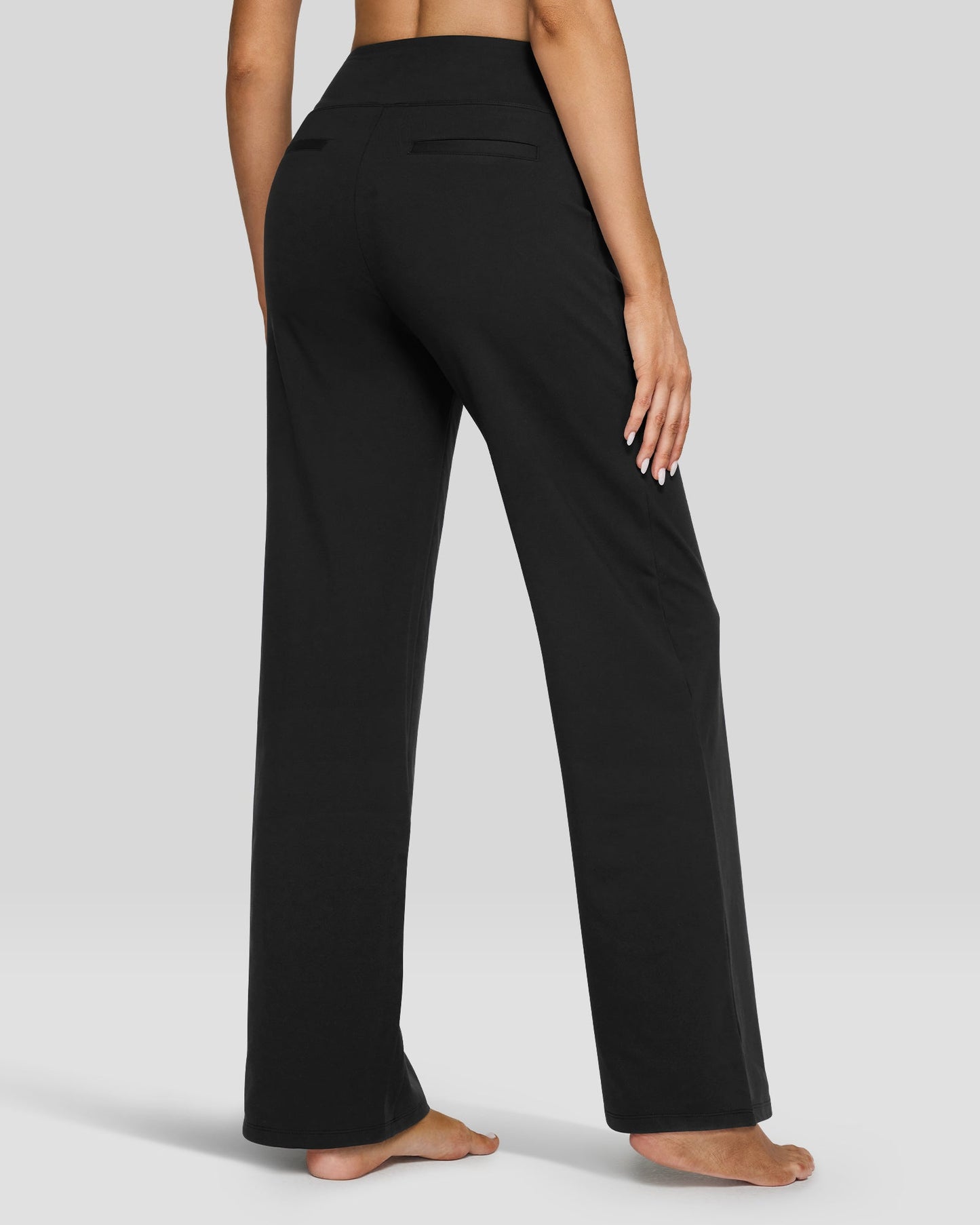 Pantalones casuales de negocios EverGoing holgados de tiro alto