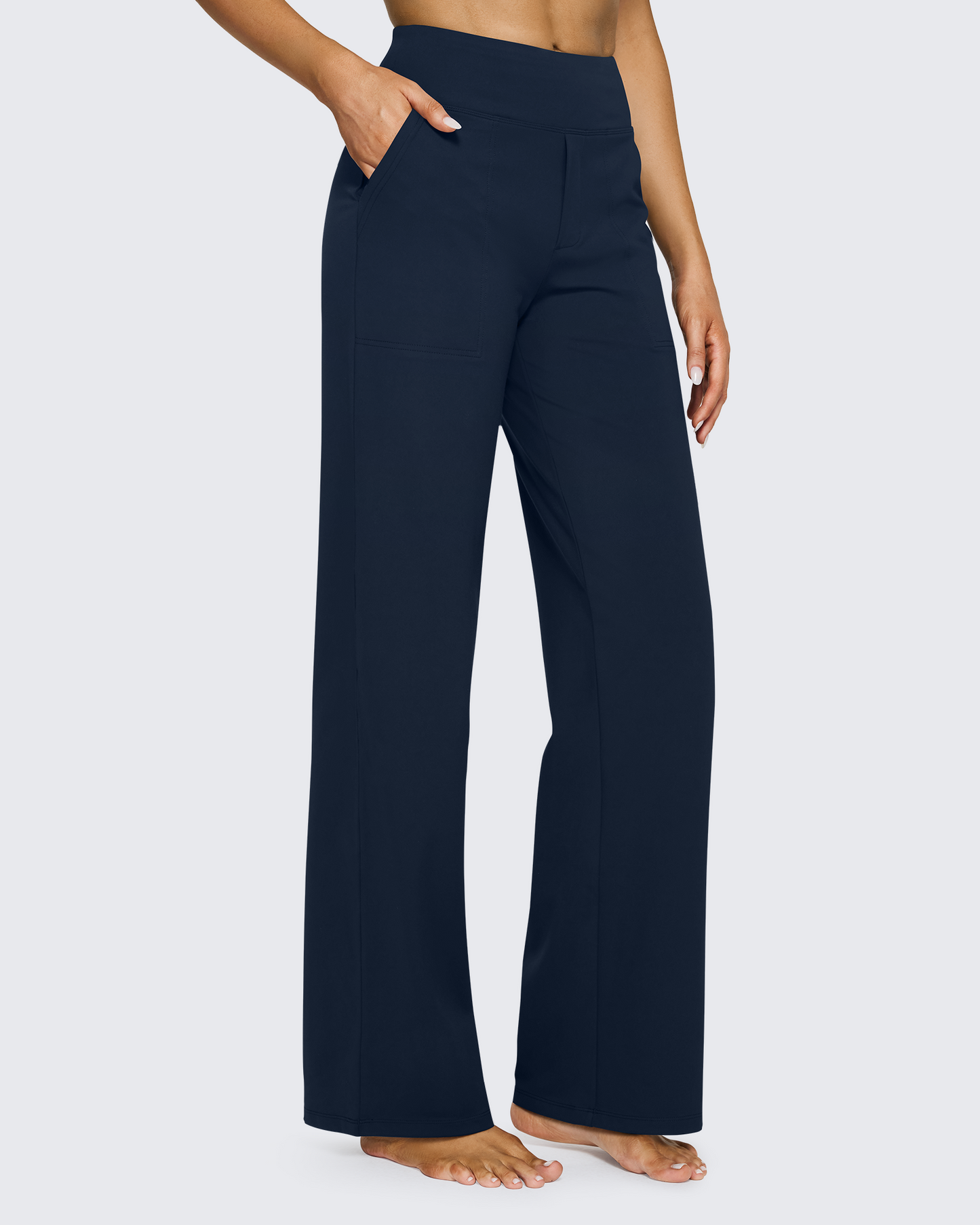 Pantalones de Negocios Informales de Talle Alto Ancho de EverGoing 35''