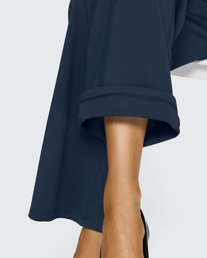 Pantalones de Negocios Informales de Talle Alto Ancho de EverGoing 35''