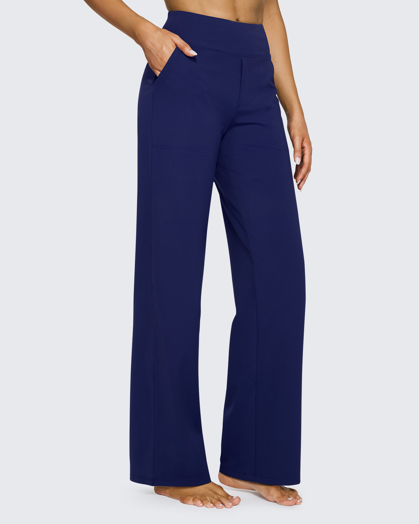 Pantalones de Negocios Informales de Talle Alto Ancho de EverGoing 35''