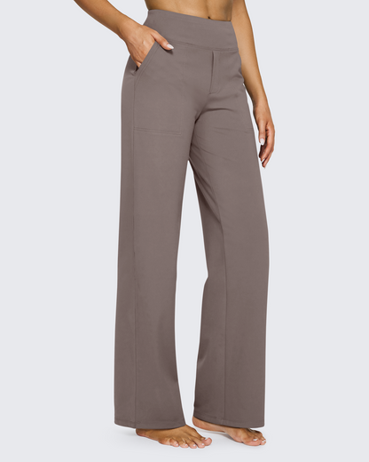Pantalones de Negocios Informales de Talle Alto Ancho de EverGoing 35''