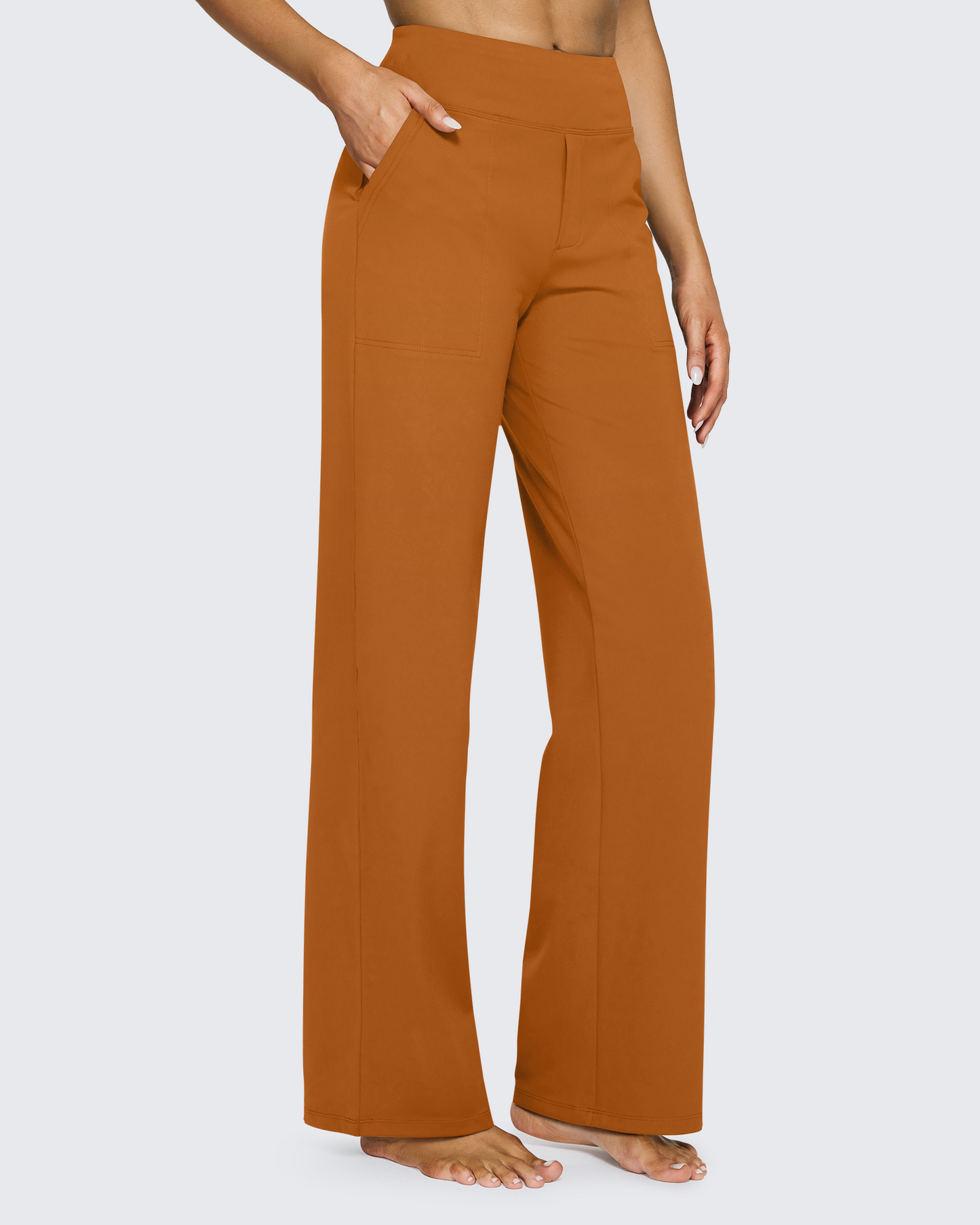 Pantalones casuales de negocios de talle alto EverGoing sueltos de 29''