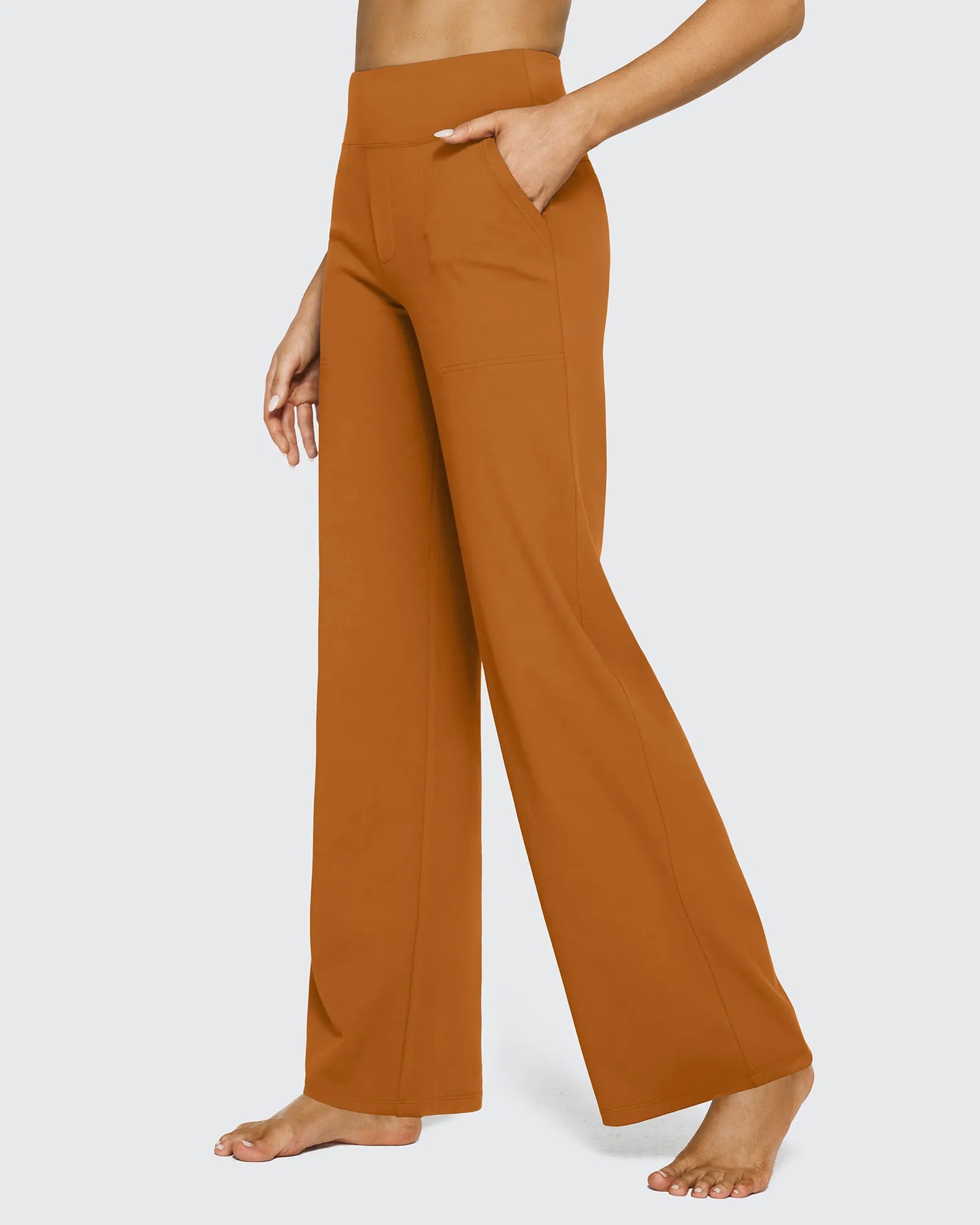 Pantalones casuales de negocios de talle alto EverGoing sueltos de 29''