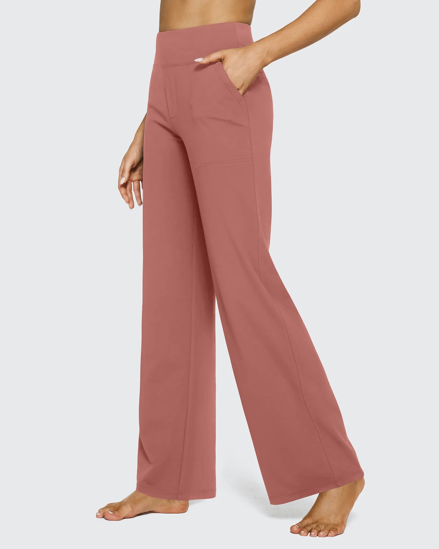 Pantalones casuales de negocios de talle alto EverGoing sueltos de 29''