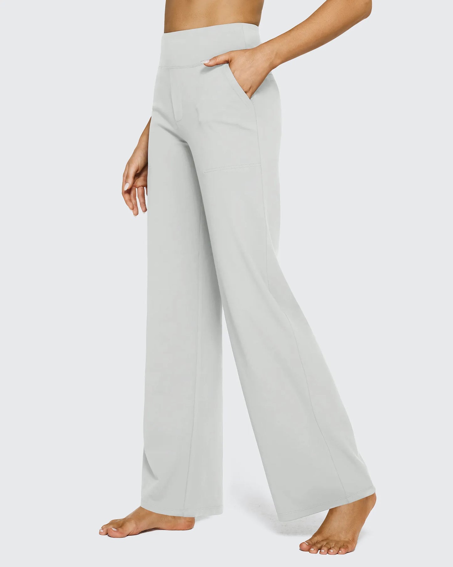 Pantalones de Negocios Informales de Talle Alto Ancho de EverGoing 35''