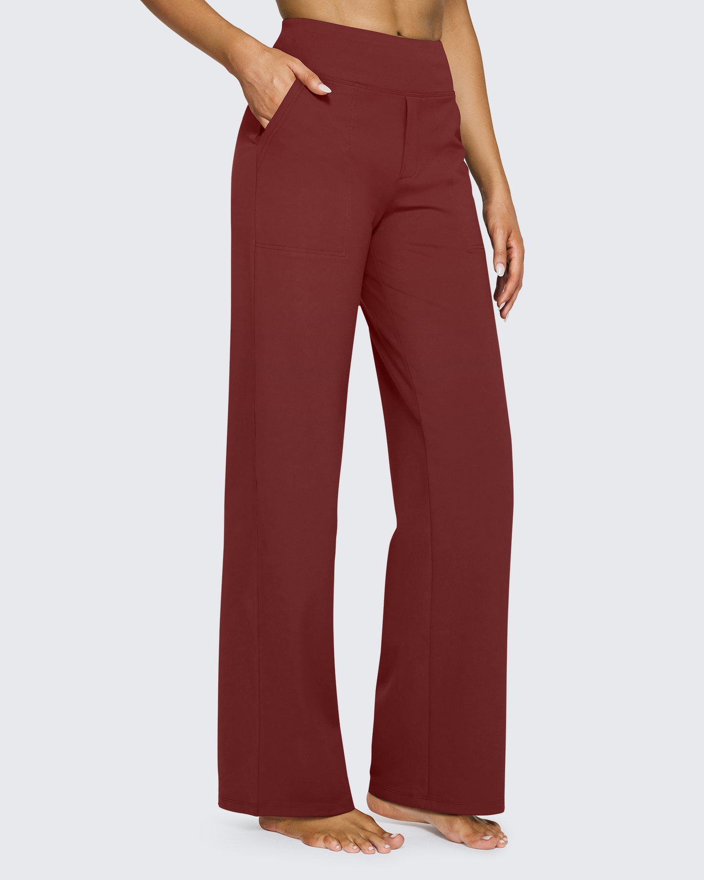 Pantalones casuales de negocios de talle alto EverGoing sueltos 33''