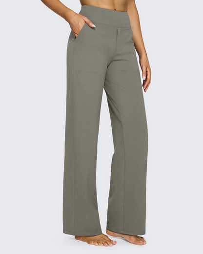 Pantalones casuales de negocios de talle alto EverGoing sueltos 33''