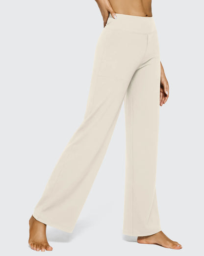 Pantalones casuales de negocios de talle alto EverGoing sueltos 33''