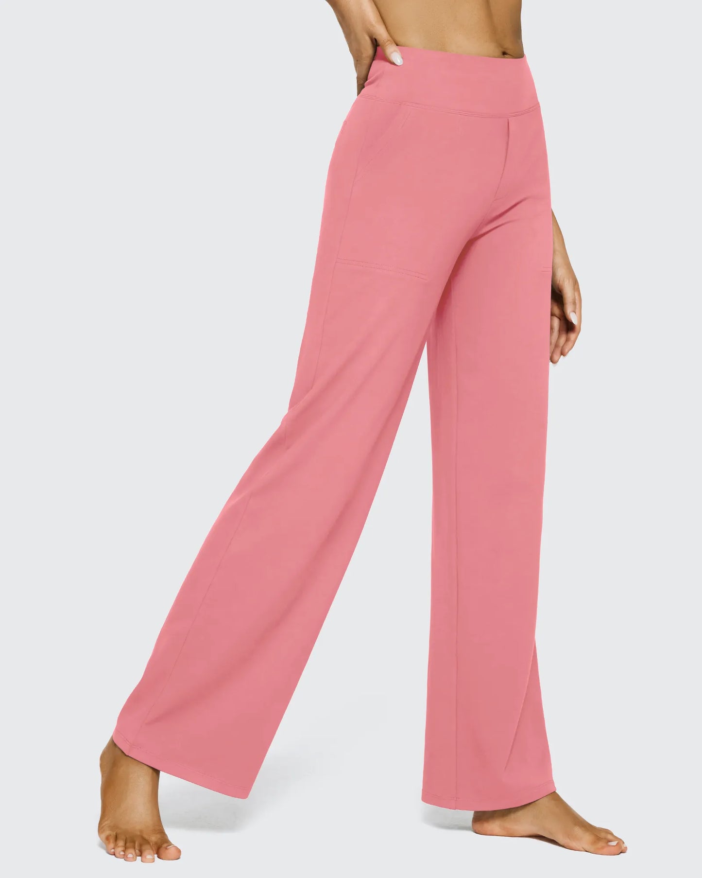 Pantalones casuales de negocios de talle alto EverGoing sueltos 33''