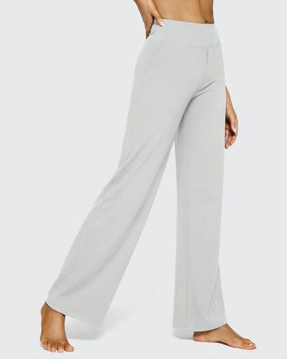 Pantalones casuales de negocios de talle alto EverGoing sueltos 33''