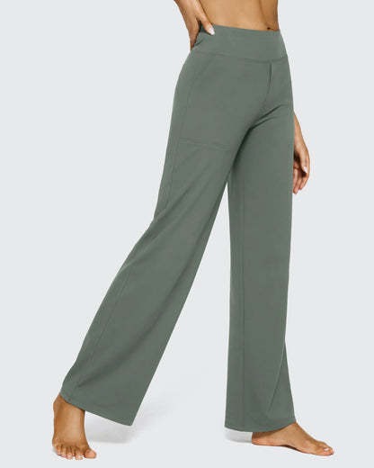 Pantalones casuales de negocios de talle alto EverGoing sueltos 33''